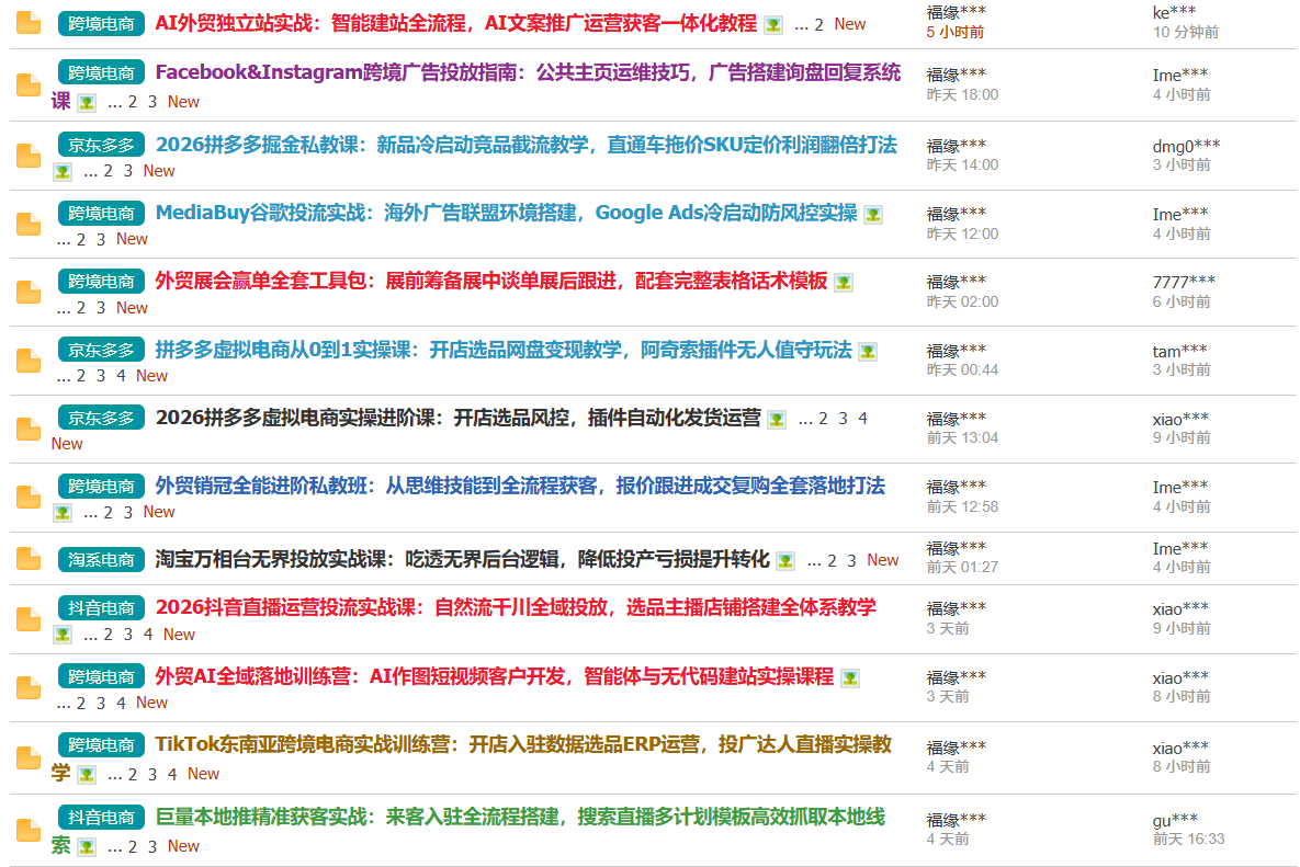 福缘创业网课程列表1